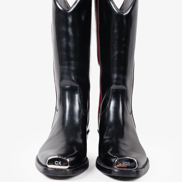 Calvin Klein 205W39NYC Black Steel Toe Western Boots - Picture 2 of 11